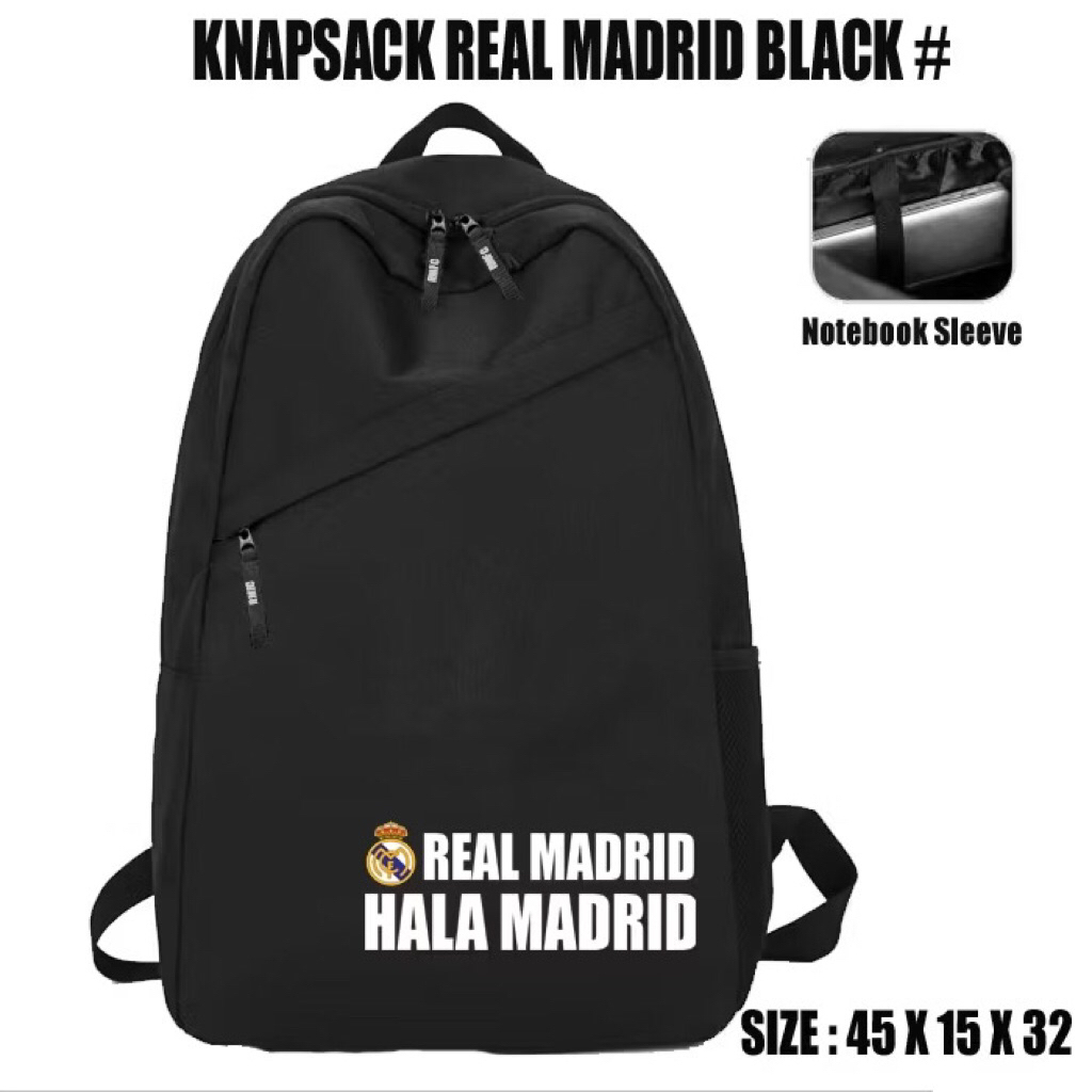 M&F KS REAL MADRID - Tas Real Madrid - Tas Sekolah Real Madrid - Backpack Real Madrid - Tas Olahraga
