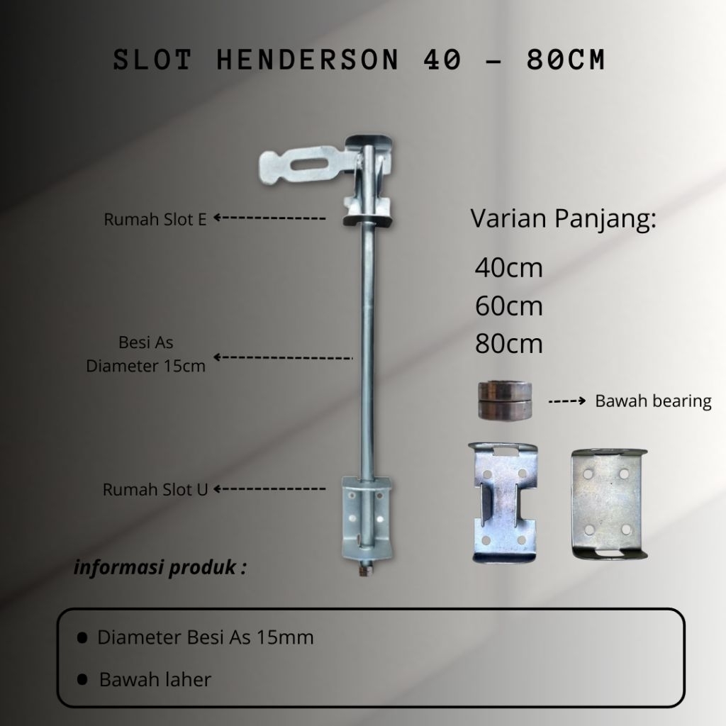 Slot Henderson Polos - Aksesoris pintu besi - Ornaments kuncian pintu gebyok