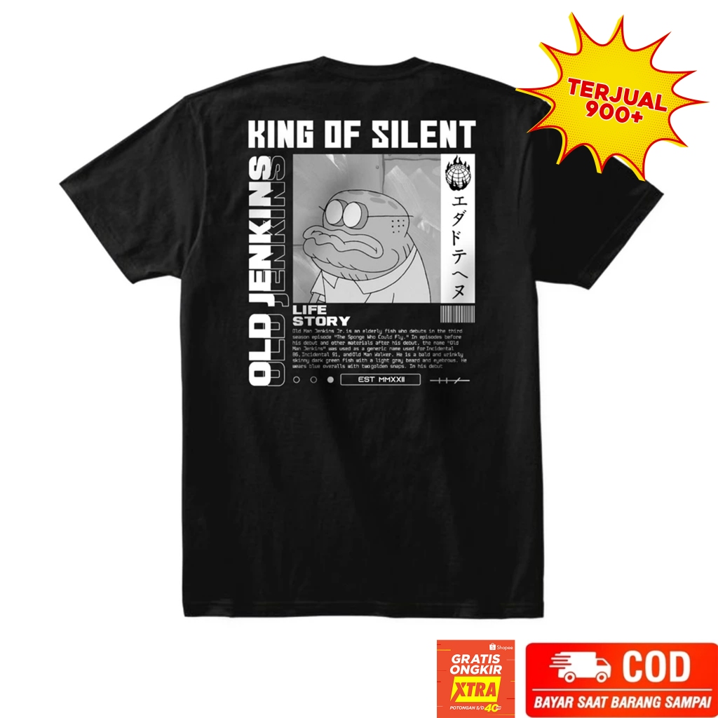 Kaos Meme Aesthetic Streetwear Futuristik Design Spongebob Jenkins | kaos meme estetik