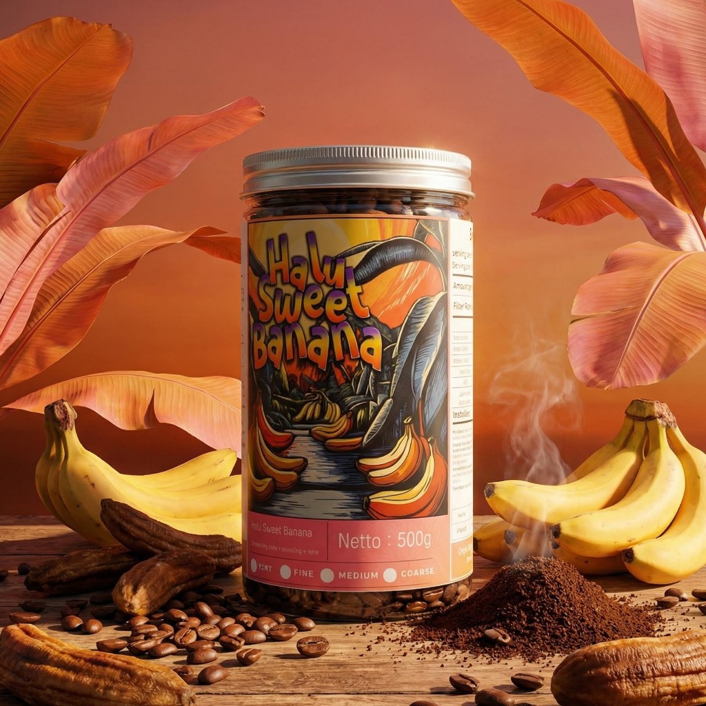 Biji Kopi Arabika Halu Sweet Banana Honey 500 gram - Specialty Coffee | Roast Beant | Gunung Halu | 