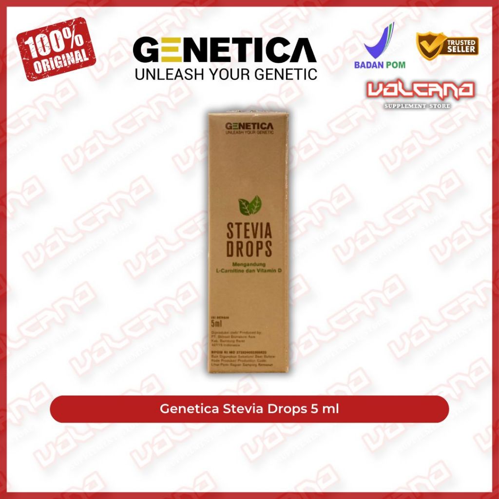 GENETICA Stevia Drops 5 ml Pemanis Alami dengan Vitamin D & L-Carnitine BPOM