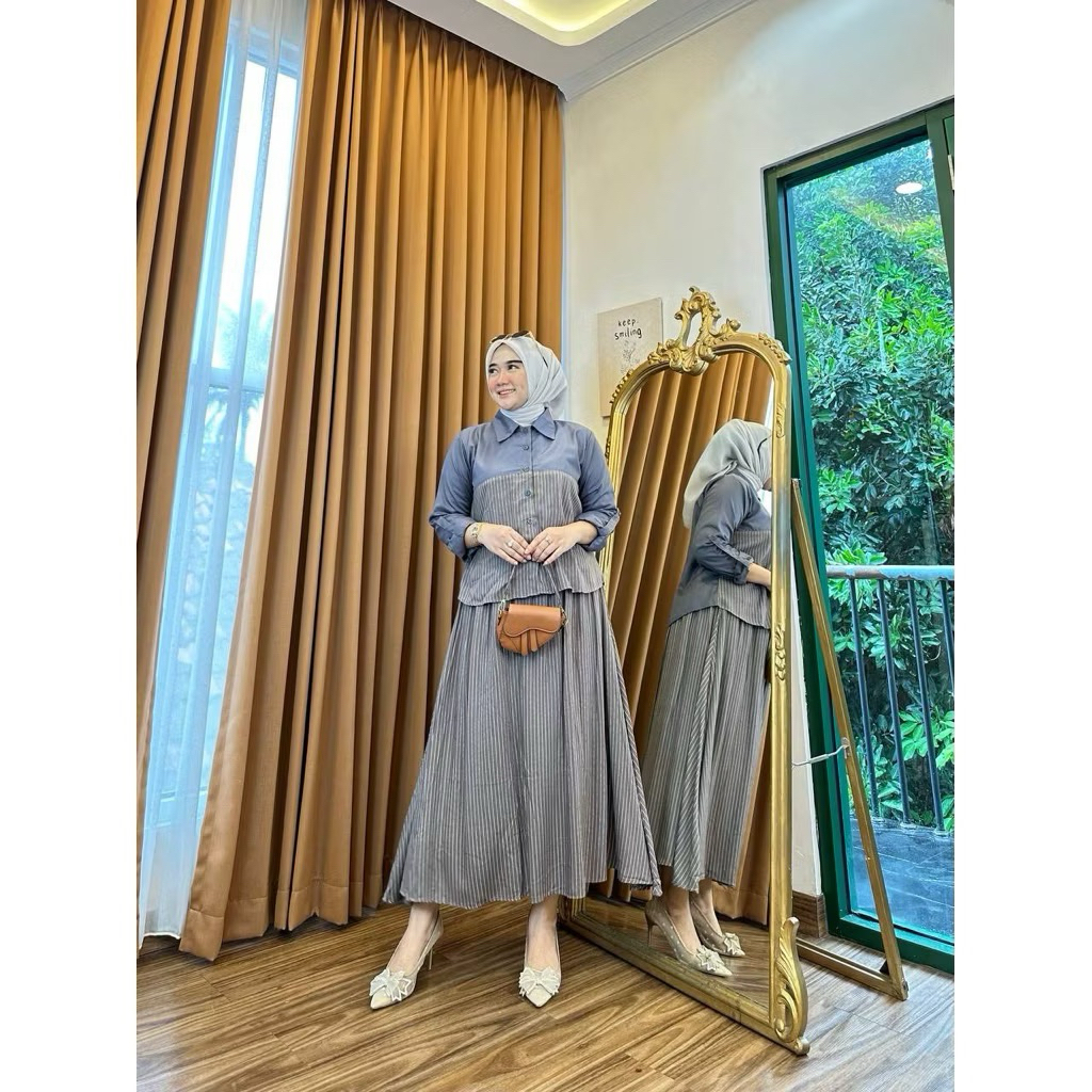 Raisa Set Rok Rayon Premium Onset Rok Rayon Kekinian Busui Adem Jumbo