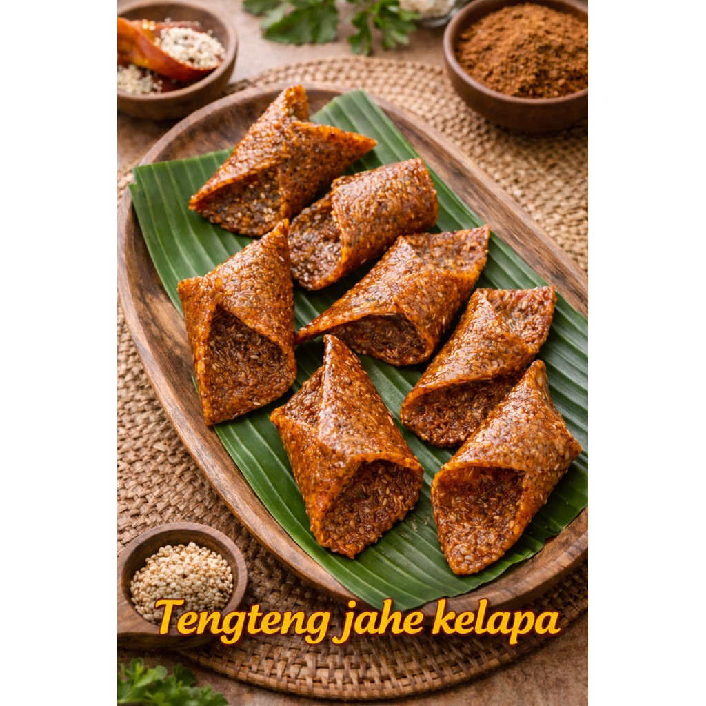 Teng teng jahe kelapa kemasan toples/ting ting jahe/noga kelapa/noga manis anget jahe/makanan tradis