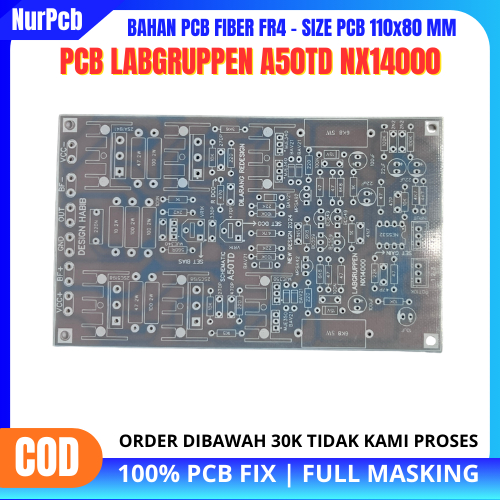 NUR PCB - PCB Driver Power Amplifier LABGRUPPEN A50TD Class AB FR4 Fiber 11x8 cm Audio Profesional