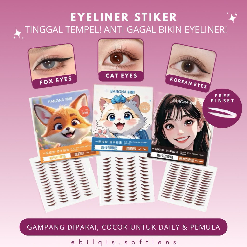 [READY SIAP KIRIM] Eyeliner Stiker Eyeliner Tinggal Tempel Anti Gagal Bikin Eyeliner Mudah Waterproo