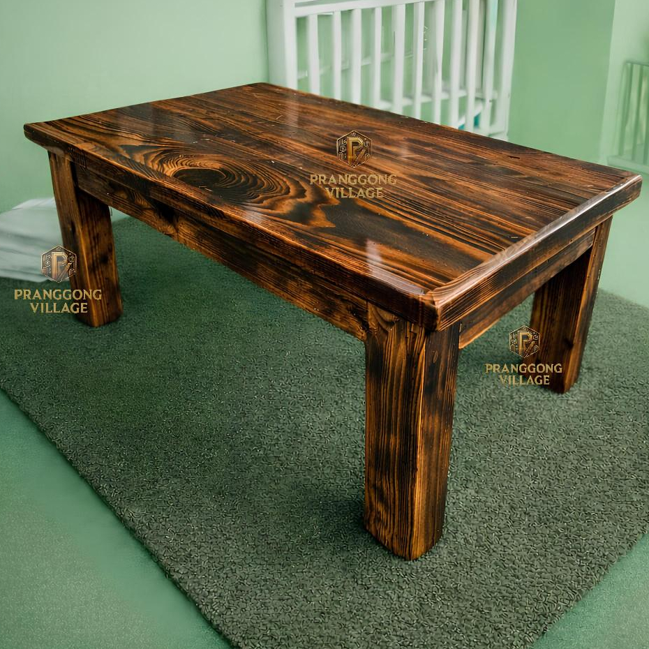 PANJANG 50CM LR03 BAKAR / MEJA BELAJAR JATI BELANDA / MEJA LESEHAN / Meja Lesehan Kayu Solid LR03 Na