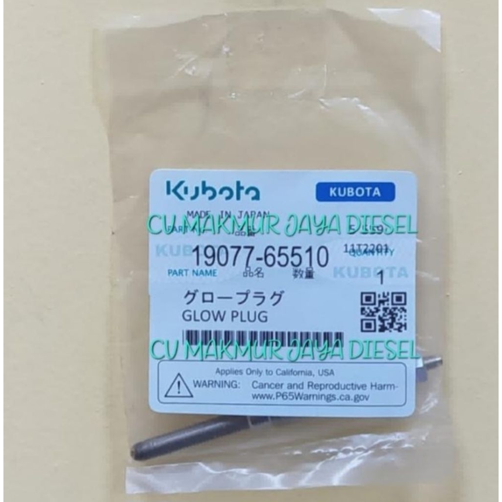 Glow Plug/Busi Pemanas D1703 19077-65510  Kubota