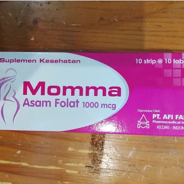 Momma Asam Folat 1000 mg 10 tablet per strip
