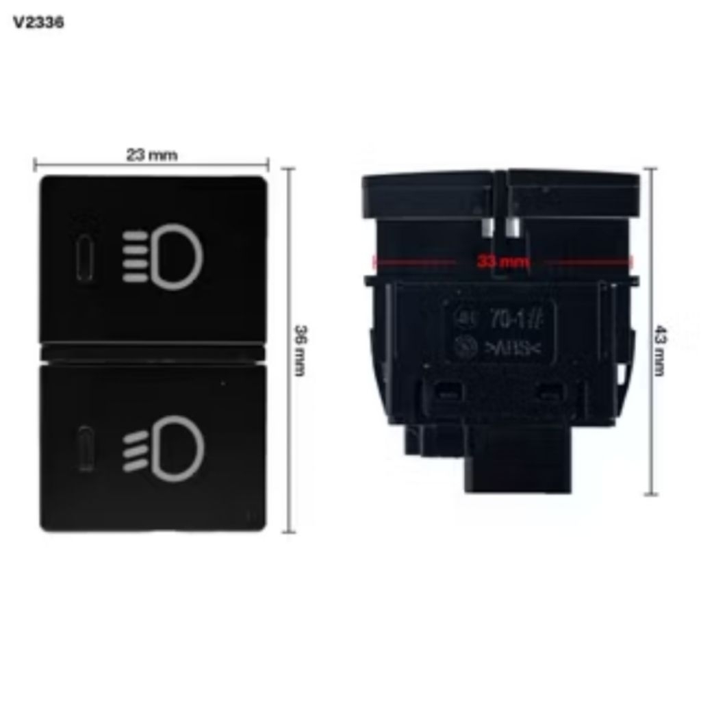 HARGA GROSIR Saklar foglamp mobil 2 tombol (ISUN) dengan indikator LED premium **