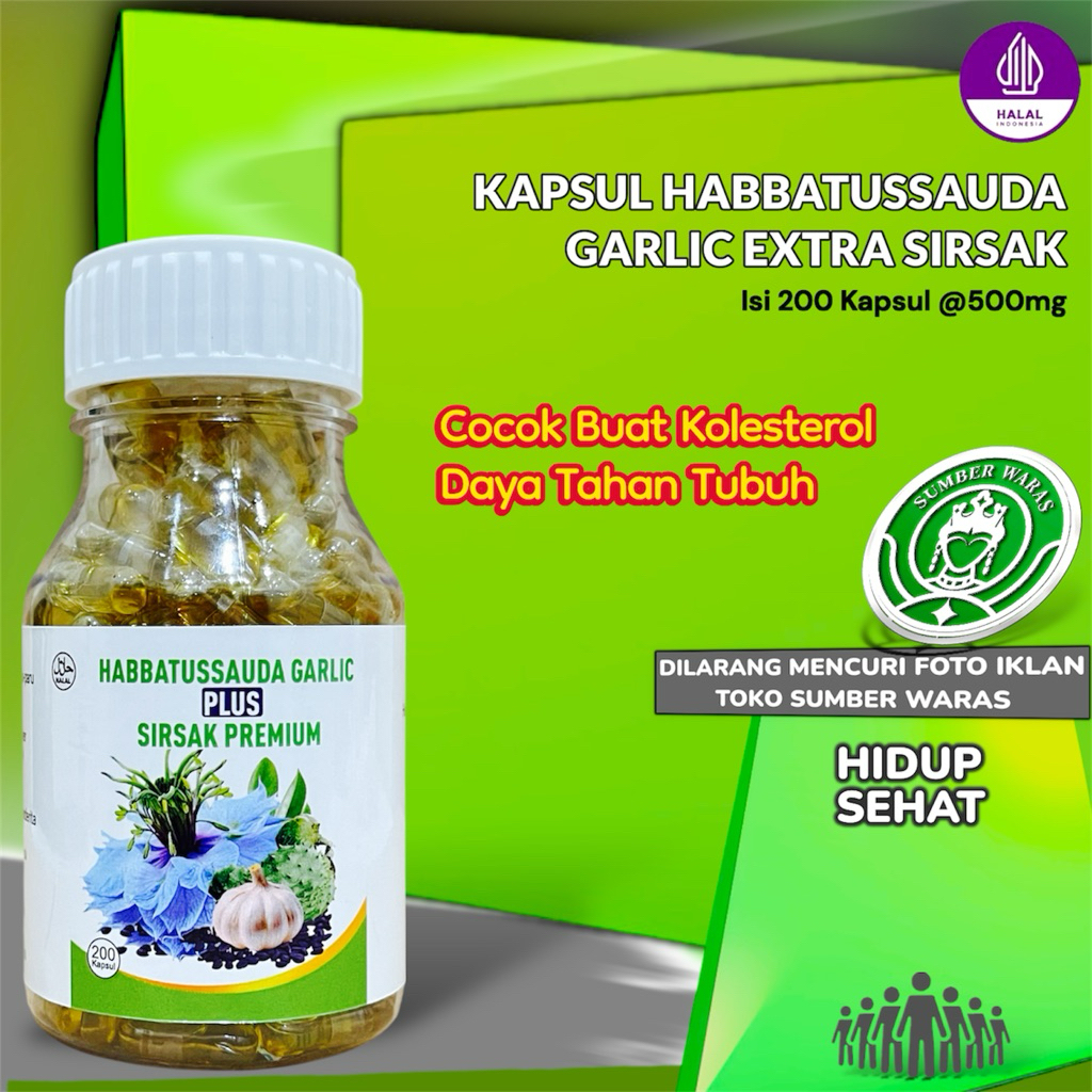 Kapsul Habbatussauda Garlic Oil Extra Sirsak Sehat Sentosa Isi 200 Habbat Bawang Putih Sirsak
