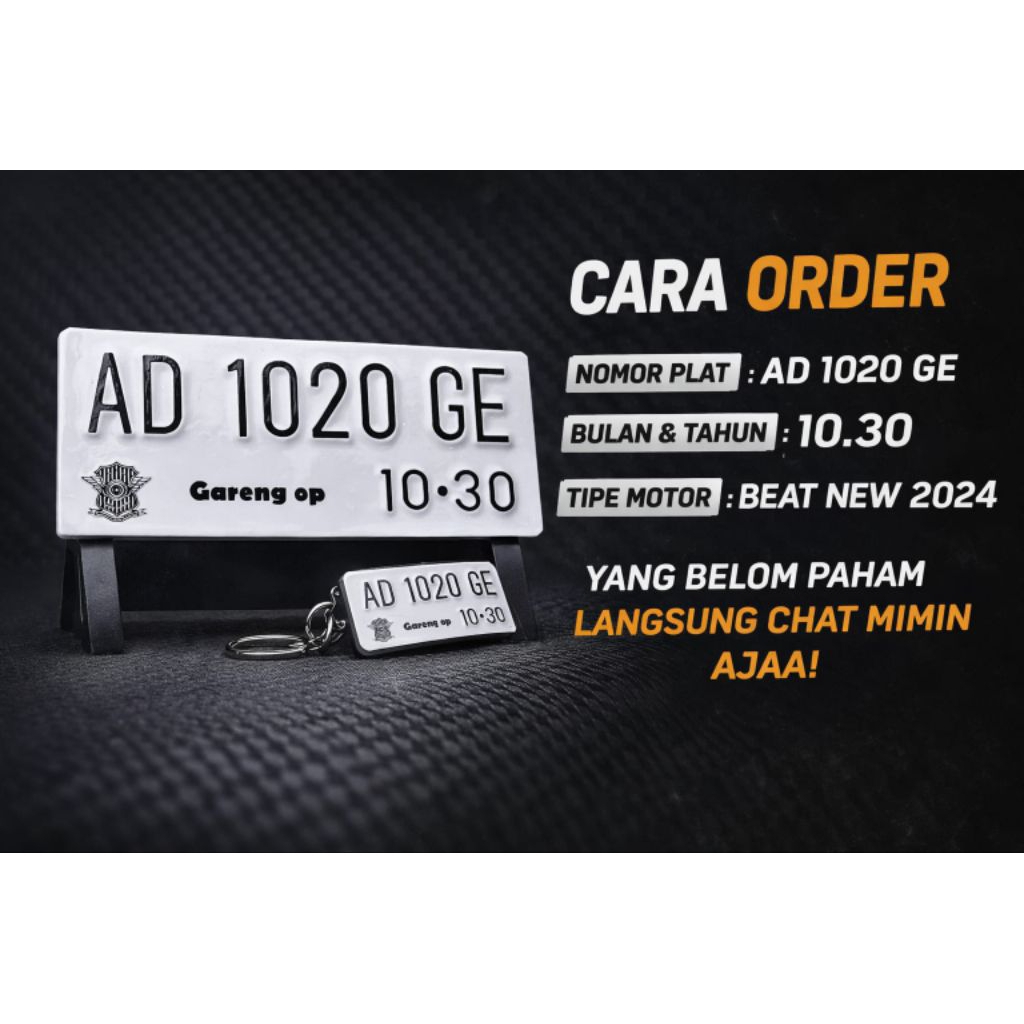 custom plat nomor motor gratis sticker nama request