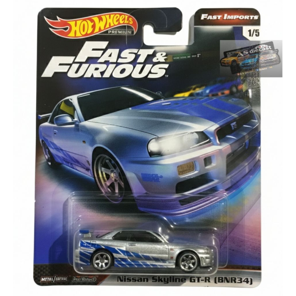 Hot Wheels Premium Fast and Furious Nissan Skyline R34 Fast Import