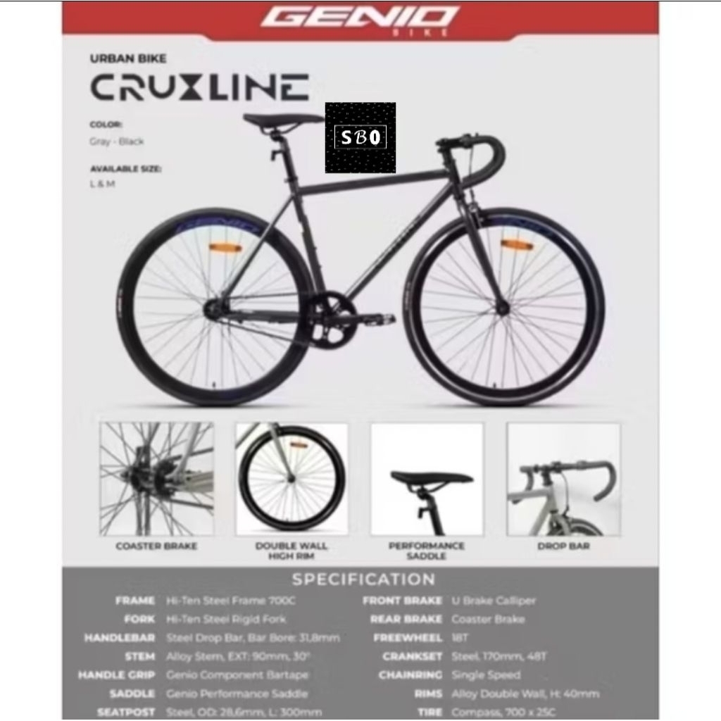 Sepeda Road Fixie Balap Genio Cruxline