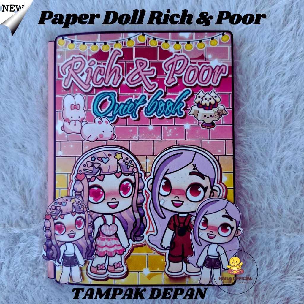 PAPER DOLL HOUSE TOCA BOCA RICH N POOR MAINAN EDUKASI ANAK PEREMPUAN BONEKA KERTAS