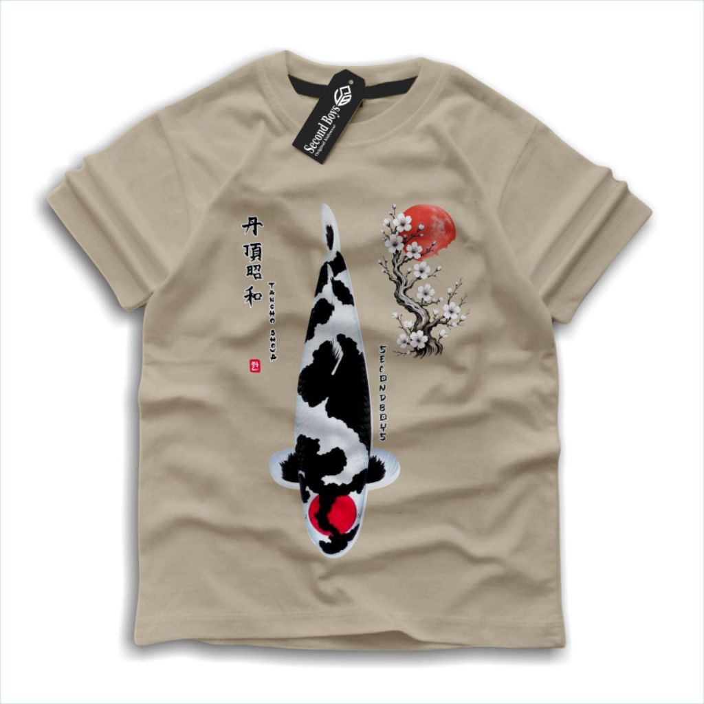 Kaos Distro Anak Motif Ikan KOI TANCHO SHOWA