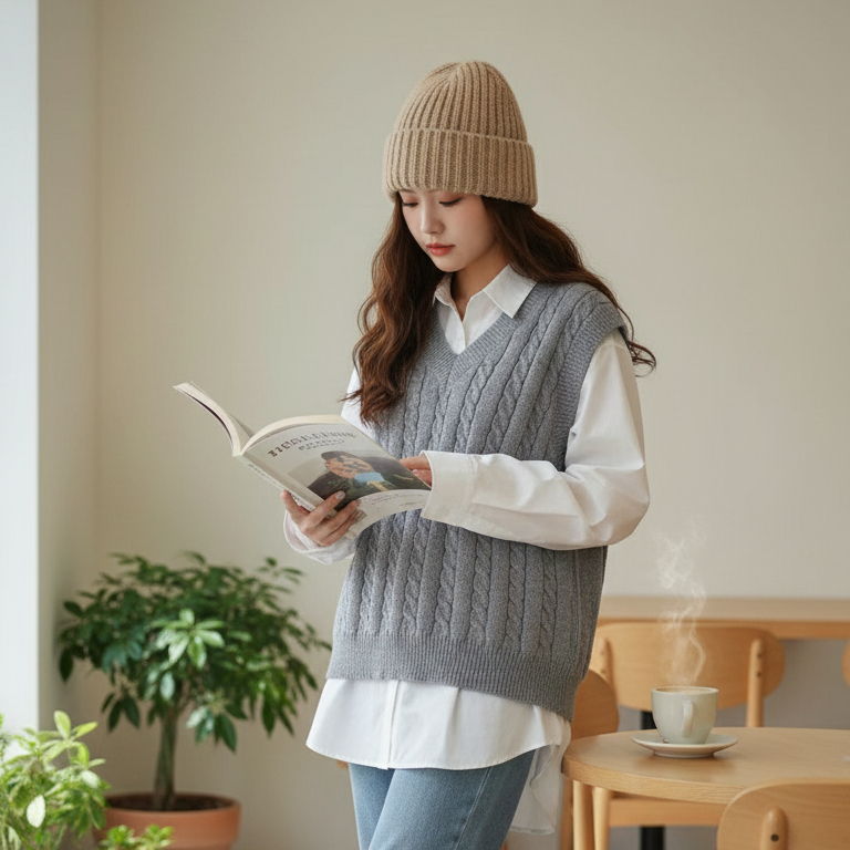 Atasan Wanita Kekinian Vest Knit YL Rajut Import Premium V-Neck Rompi Wanita  Pria Unisex 1339# Warn