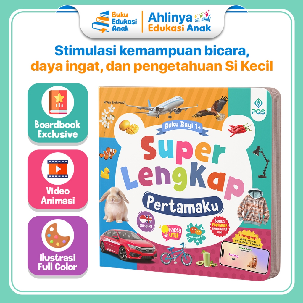 [PQS] Boardbook Buku Super Lengkap Pertamaku - Buku Anak-Anak Bergambar 1+ Tahun