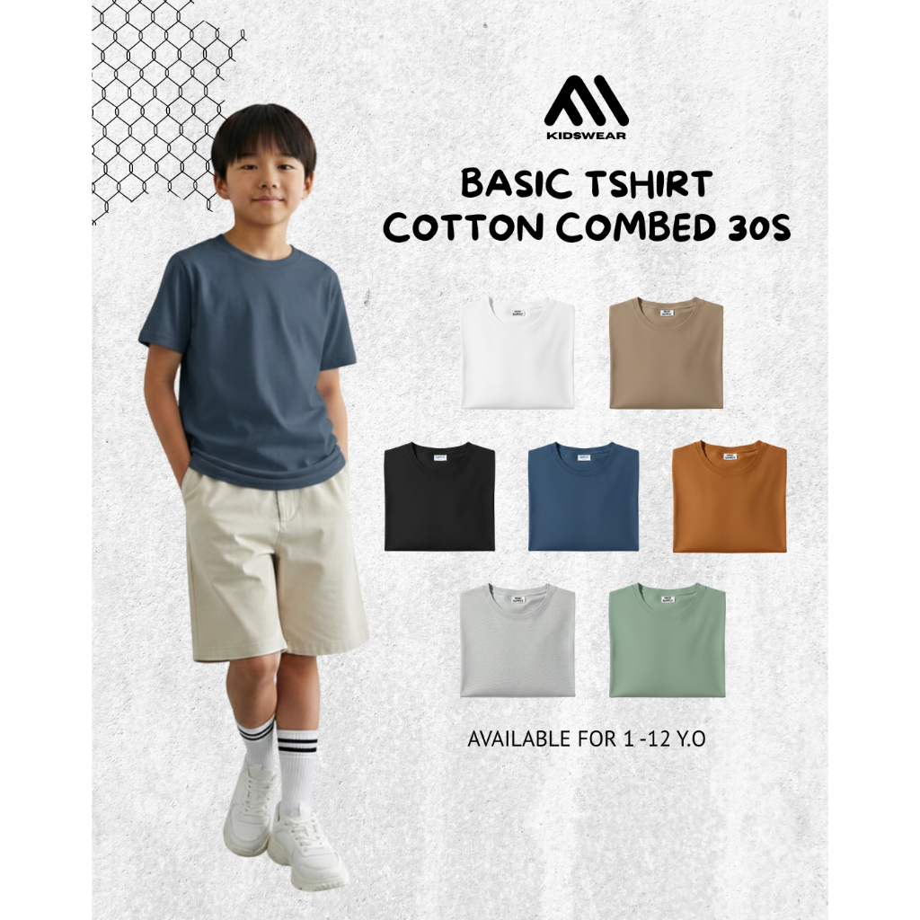 Maxikids Kaos Tshirt Polos Anak - Denim