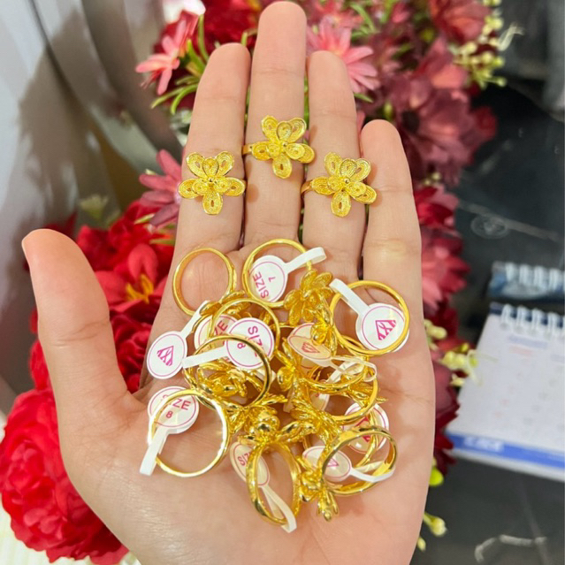 Cincin wanita lapis emas 24karat
