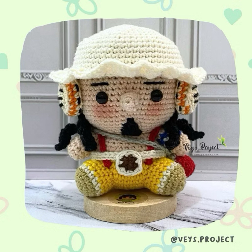 Boneka Rajut Usopp One Piece - Gantungan Kunci Usopp One Piece