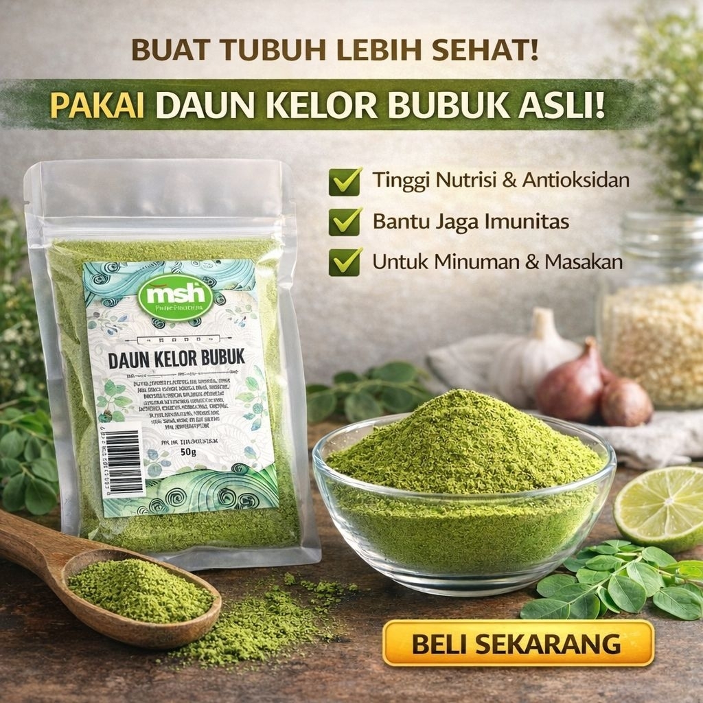Daun Kelor Bubuk 50gr  , Daun Kelor Bubuk Asli , Daun Kelor Bubuk Murni , Daun Kelor Bubuk Siap Sedu