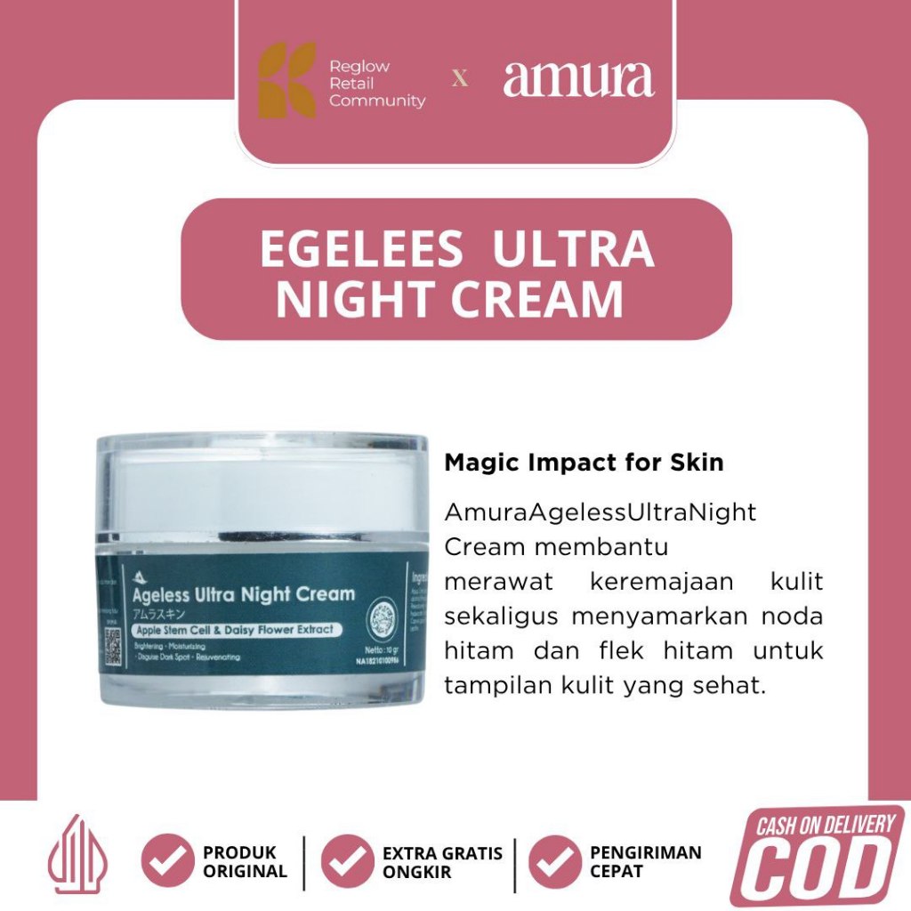 Amura Ageless Night Cream | Skincare Malam | Kulit Sehat & Glowing