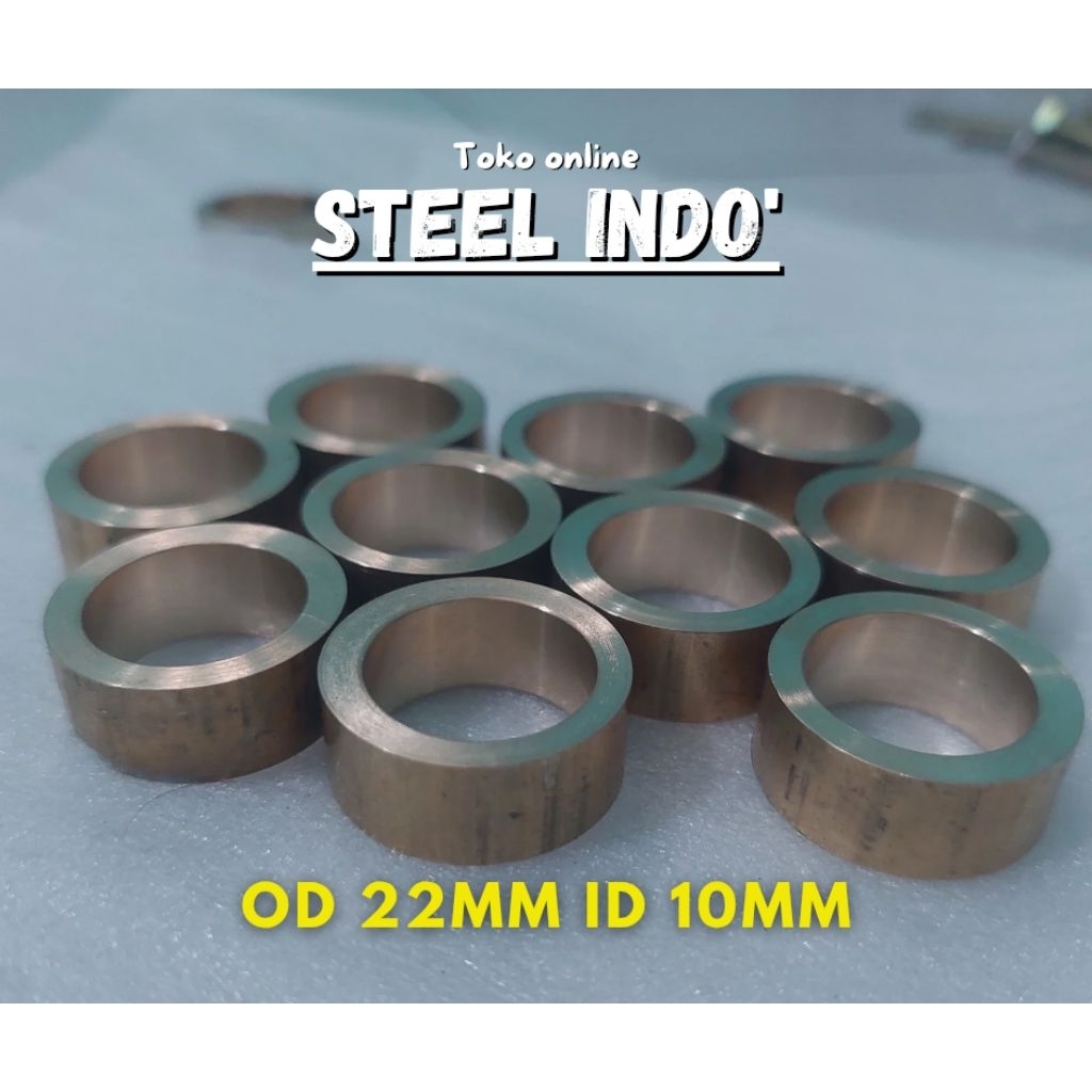 As kuningan lubang Od 22mm Id 10mm panjang