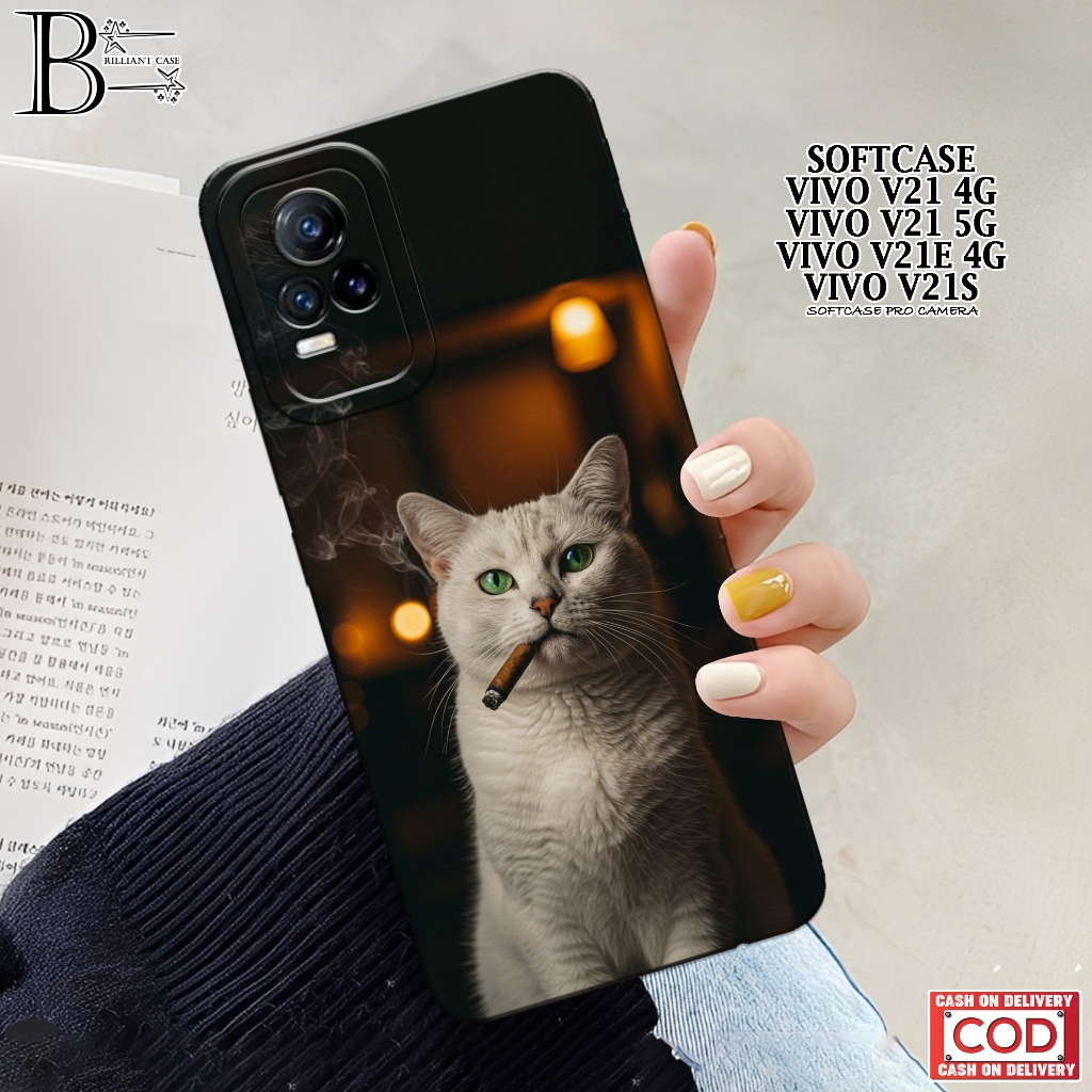 Case VIVO V21/V21e/V21s Terbaru - Fashion Case Kucing - Casing VIVO V21/V21e/V21s - Silikon Pro Came