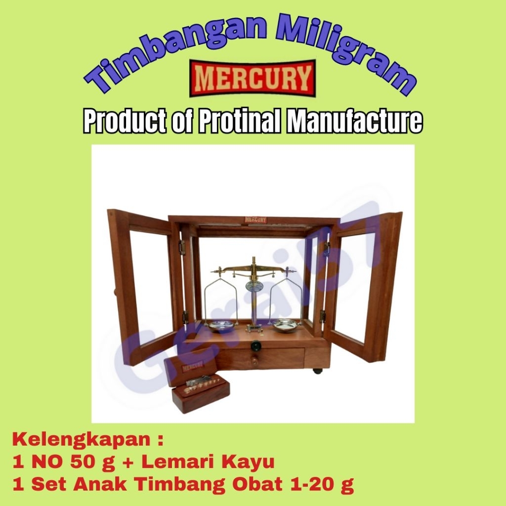 Timbangan Miligram merk Mercury / Timbangan Emas / Neraca Obat 50 gr
