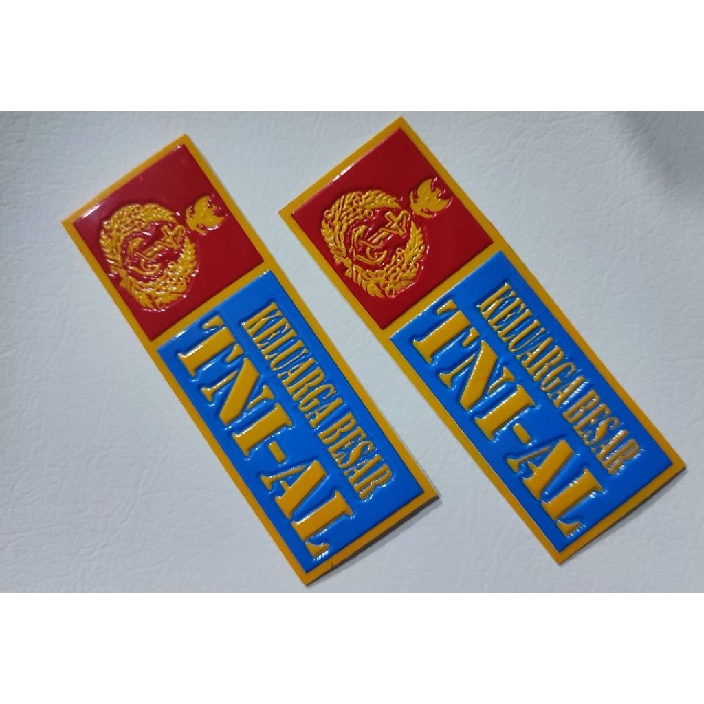 Stiker Embos Timbul Nopol Motor / Mobil TNI - AL 1 Pasang