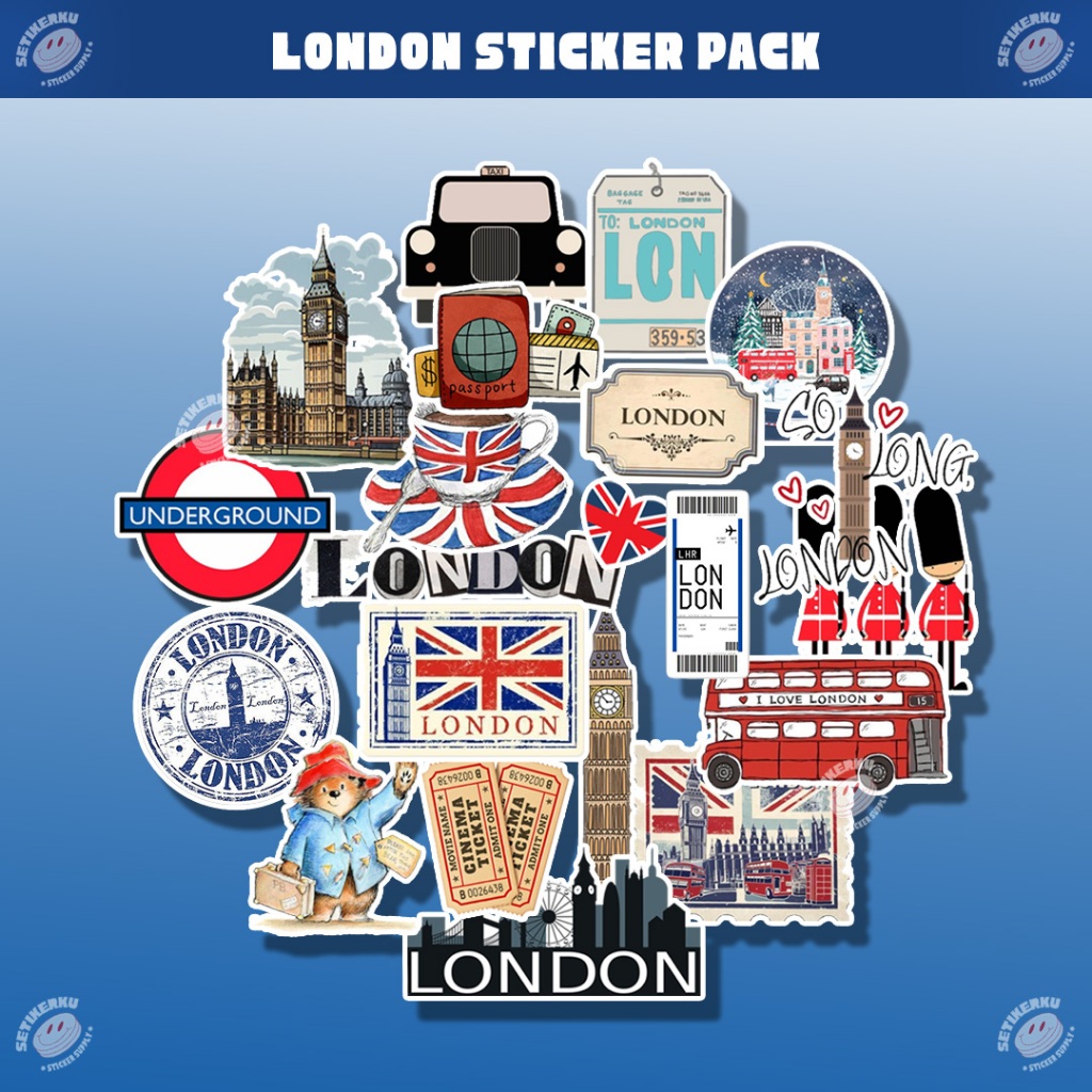 23pcs LONDON Sticker Pack | stiker london aesthetic