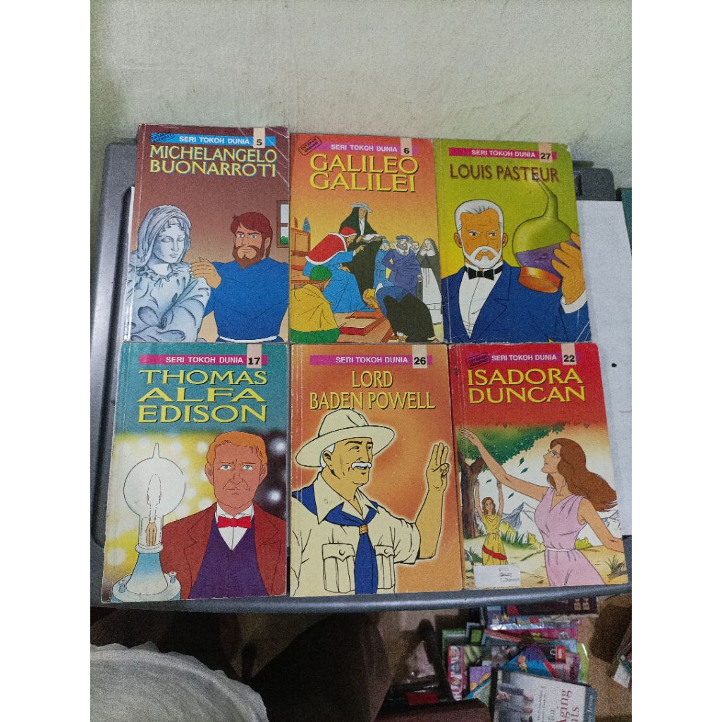 buku tokoh dunia Diana,, Elizabeth I, Alfred Agung, Thomas Alva Edison, Louis Pasteur, Galileo Galil