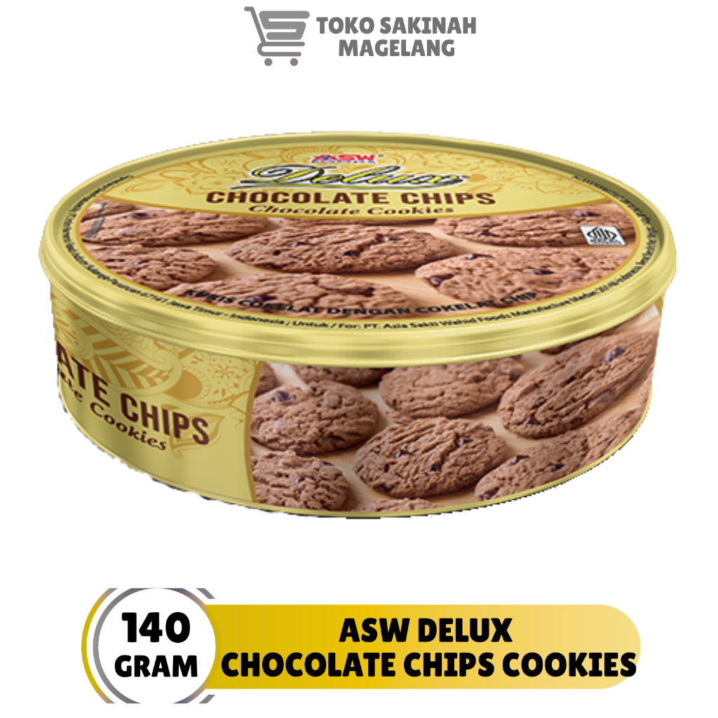 delux chocochips kaleng pendek 140gr 8997025911614 kue kering kue lebaran hampers biskuit oleh oleh 