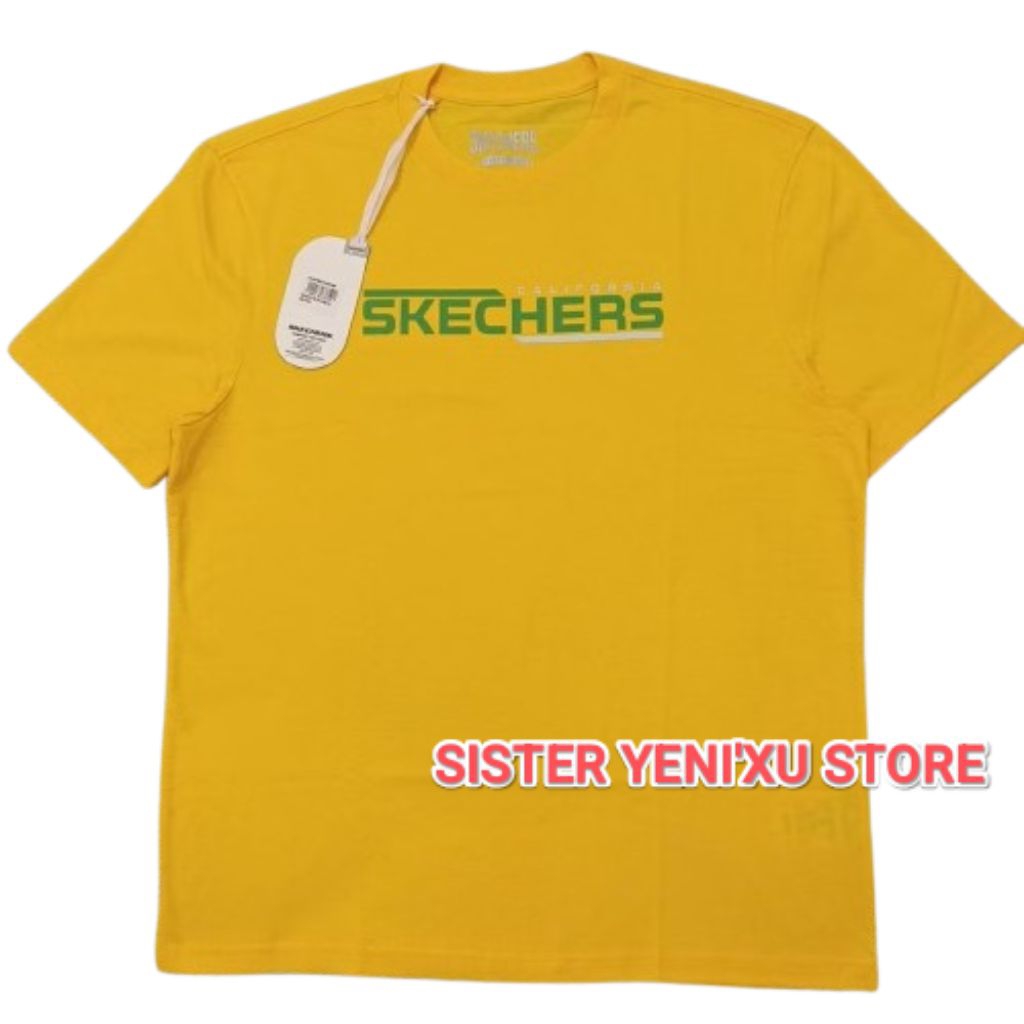Kaos Skechers Pria Tshirt Men YELLOW (Size S-XL) ORIGINAL STORE 100%