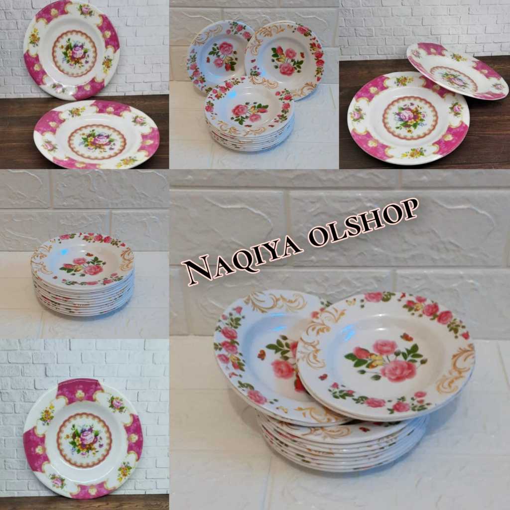 piring tatakan melamin motif bunga - piring kecil melamin - piring pisin melamine