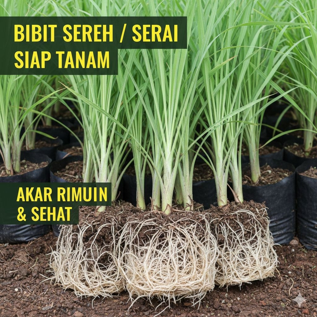Bibit Sereh Serai Dapur Hidup | Bibit Serai Siap Tanam Akar Rimbun