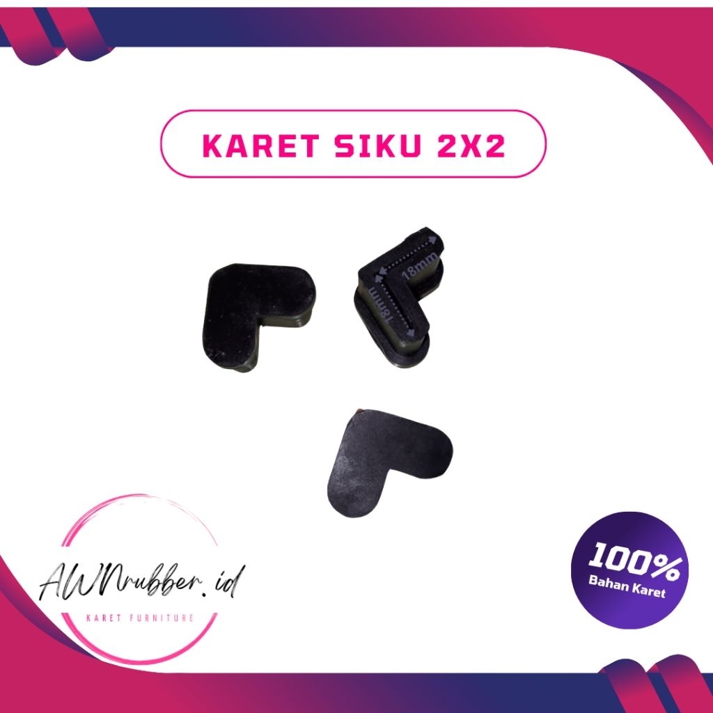 karet  siku 2x2/karet kaki alas meja/rak