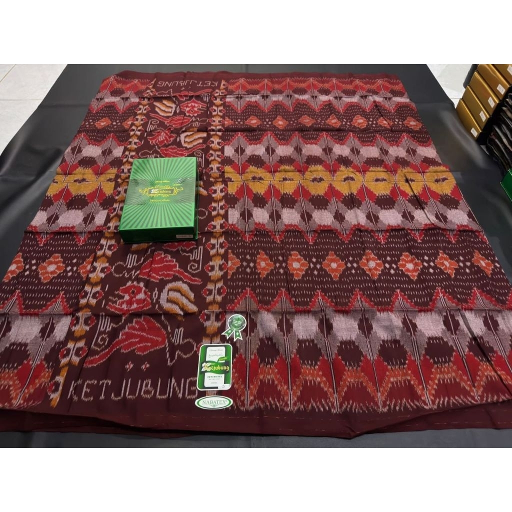 Sarung KETJUBUNG Green GOYOR Fiber Motif Pelangi