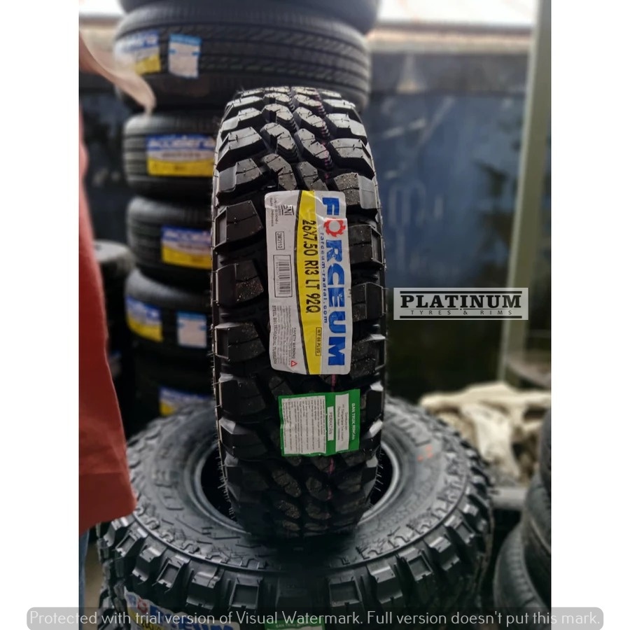 Jual ban offroad R13 merk FORCEUM M/T 08 PLUS 26 7,5 6PR R13 ban pacul R13 murah ukuran 26 7,5 r13