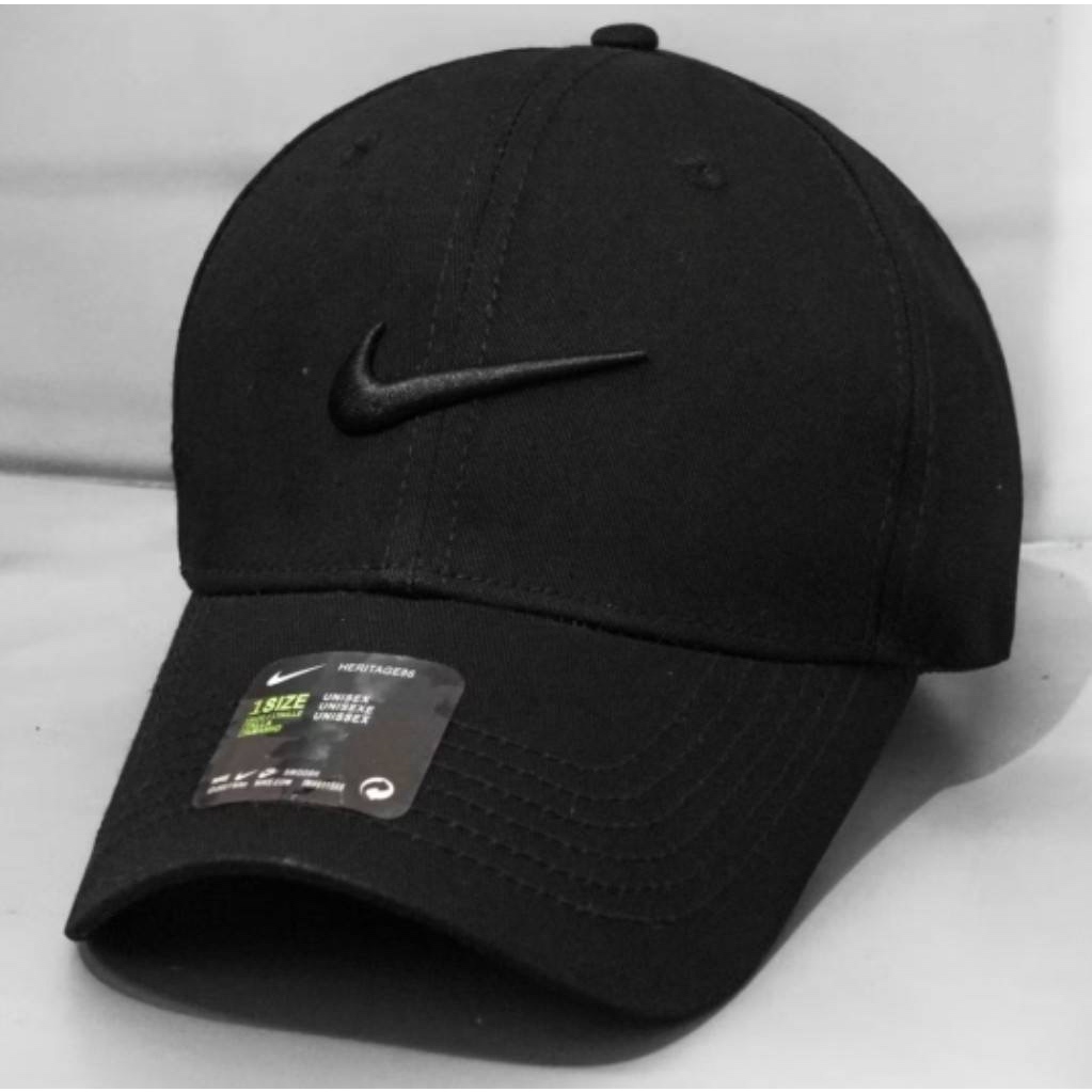 TOPI BASEBALL NIKE SIMPLE LOGO ORIGINAL FULL BLACK / TOPI PRIA WANITA / TOPI FULL SET