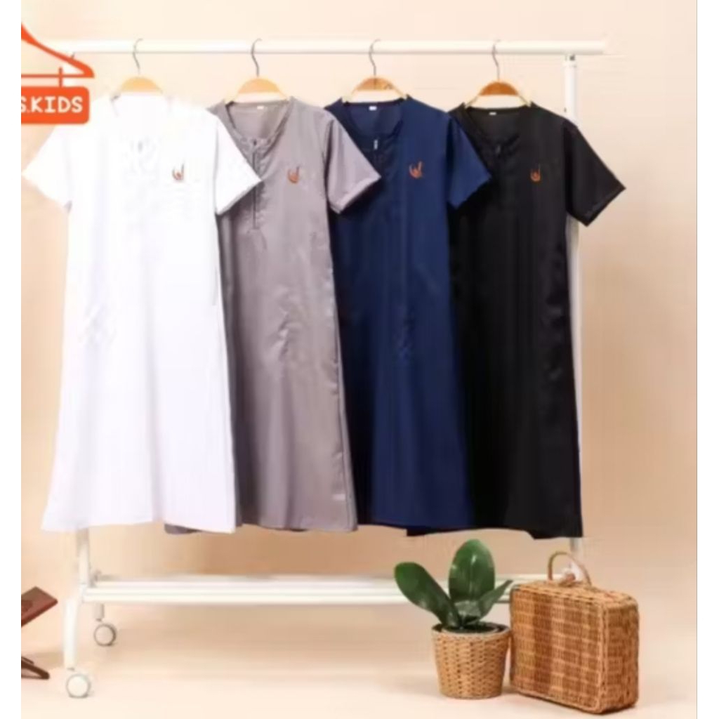 JUBAH / GAMIS ANAK LAKI-LAKI LENGAN PENDEK BAHAN TOYOBO