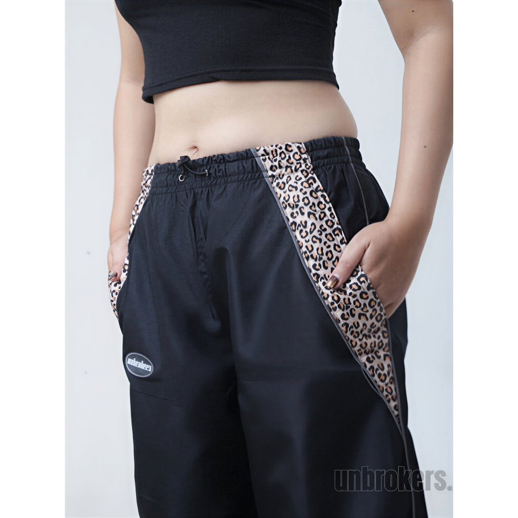 Y2K Vintage Reflektif Baggy LongPants Unisex Casual Vintage Celana Y2K Leopard