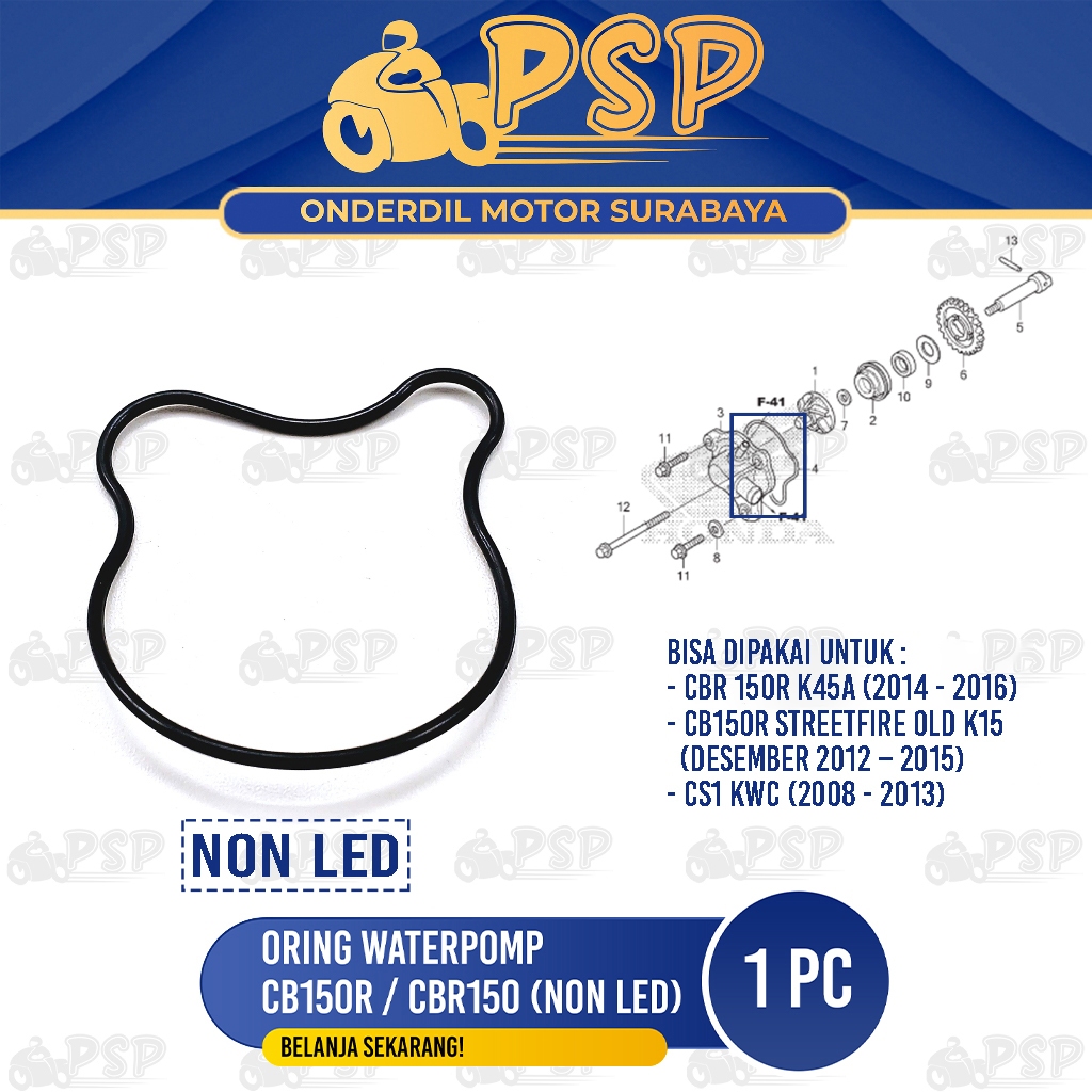 Oring Water Pomp CB 150 R - O Ring Karet Seal Gasket Tutup Waterpump Honda CBR 150R K45A CS 1 KWC