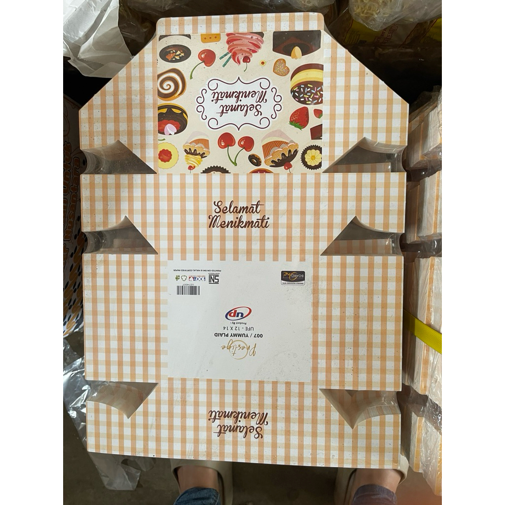 Dus snack, dus makanan, snack box motif yumy plaid harga termurah