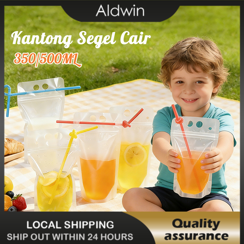 Standing Pouch Minuman 500 ML | Stand Up Drink Bag | Kemasan Minuman + Sedotan | Standing Pouch Drin