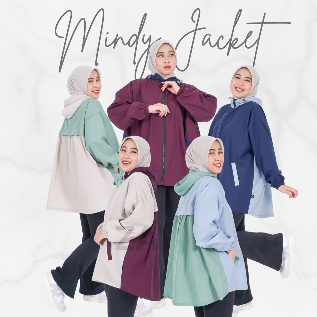 ZAVE - MINDY JACKET twotone foldable free pouch jacket olahraga windbreaker wanita