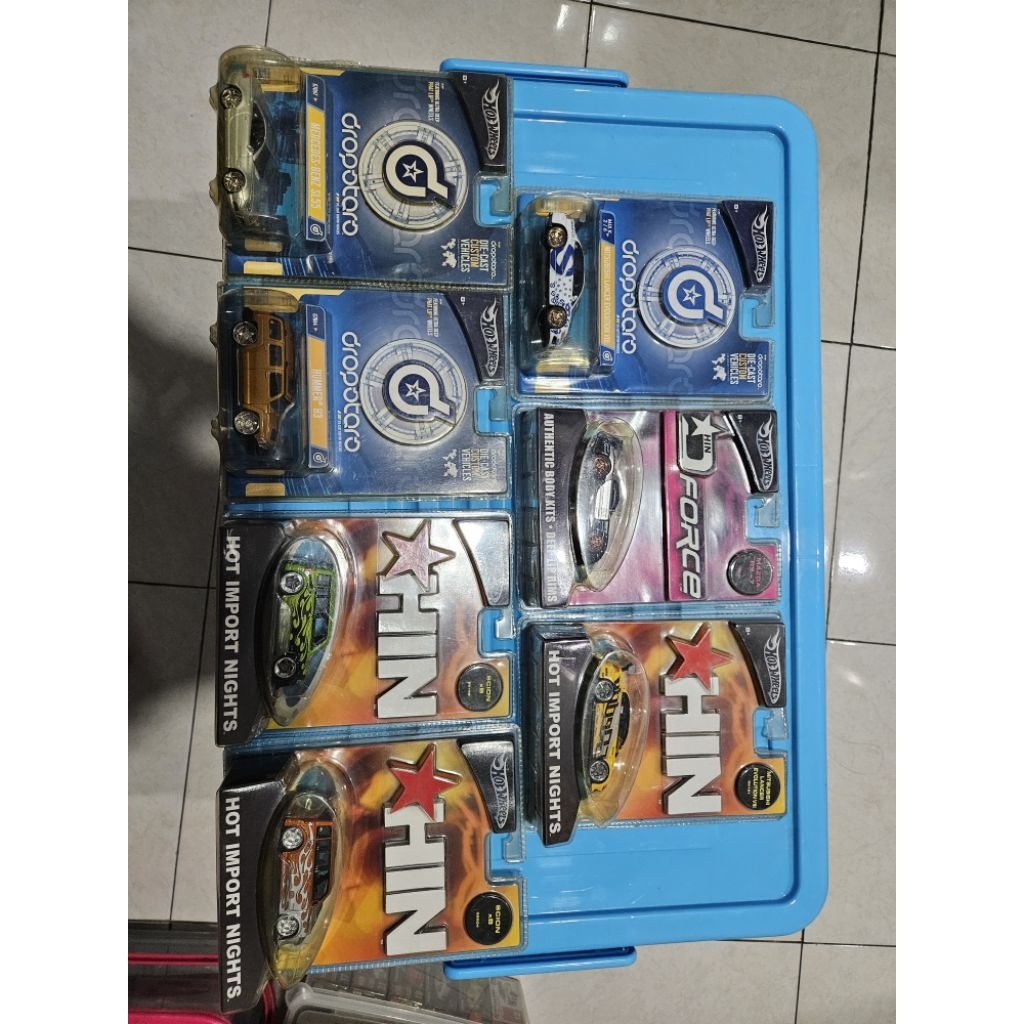HOT WHEELS HIN HOT IMPORT NIGHTS DROPSTAR DFORCE lancer evolution mazda rx7 hummer H3 scion xB mercr