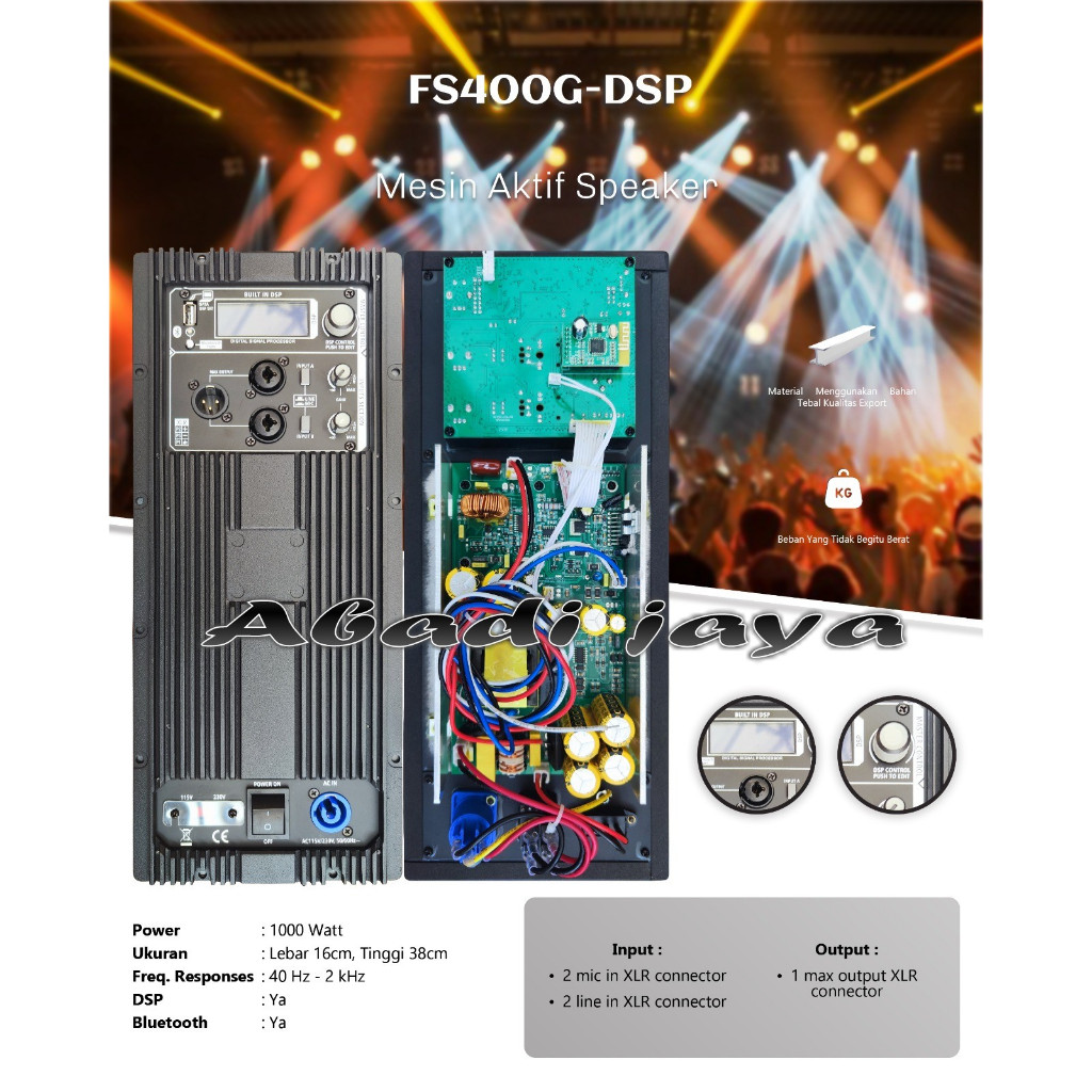 Mesin Speaker Aktif / Power Kit Aktif 1000 Watt Original FS400G-DSP