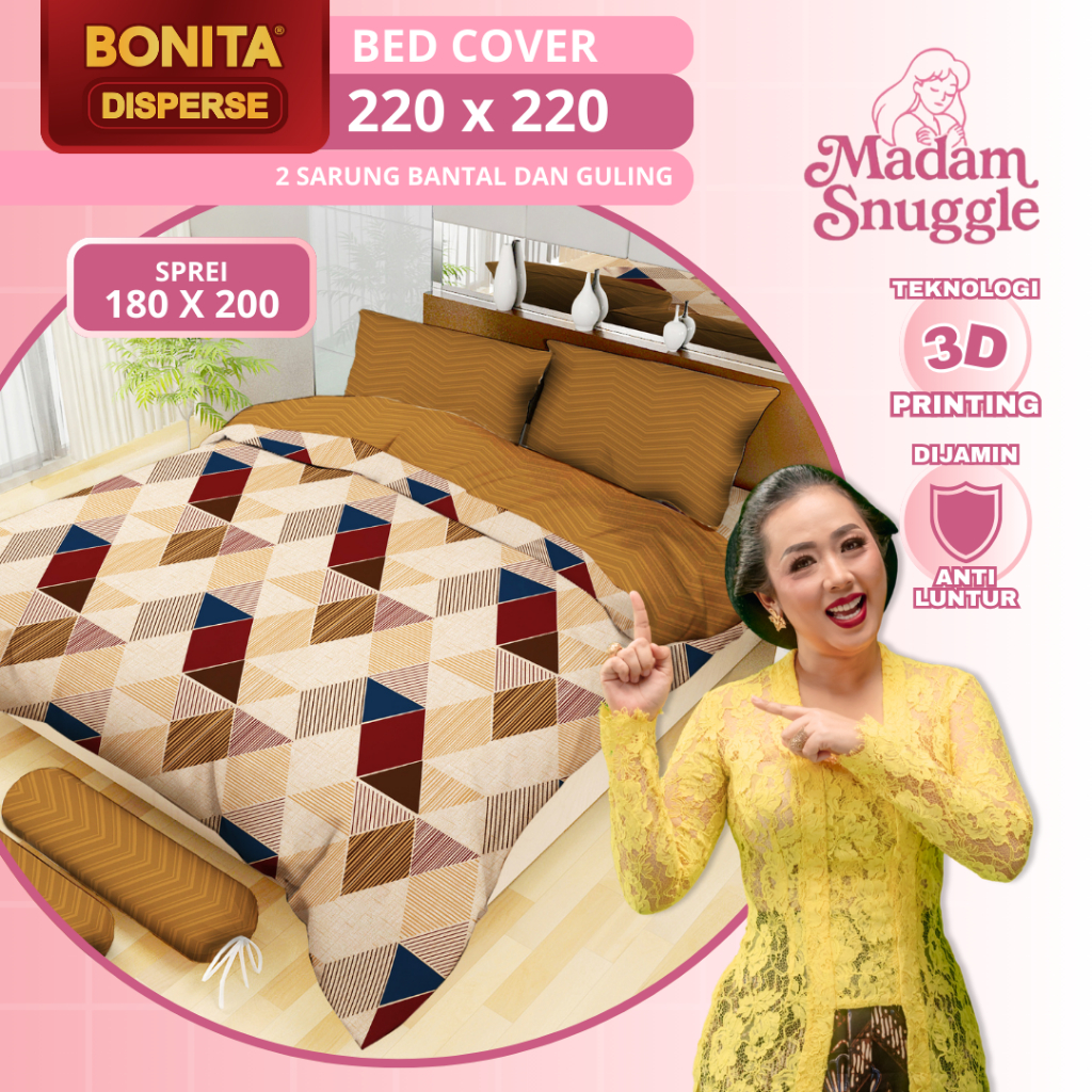 BEDCOVER SET SPREI BONITA DISPERSE KING SIZE 180X200 SELIMUT BAYI BADCOVER