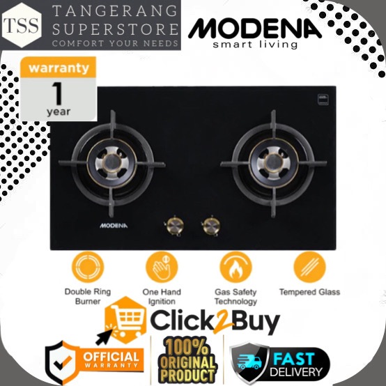 MODENA KOMPOR TANAM BH2725 BH-2725 BH 2725 BUILT IN HOB MODENA KOMPOR 2 TUNGKU MODENA
